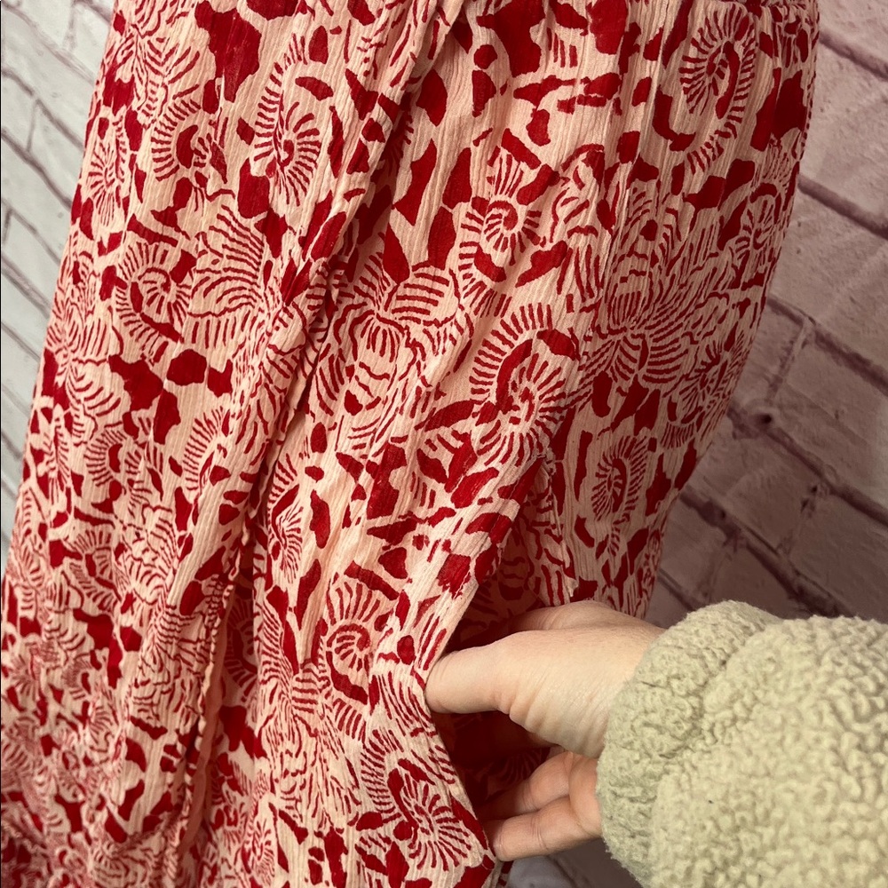 Banjanan Floral Smocked Ruffle Shoulder Midi Dress EUC Small - Picture 5 of 11
